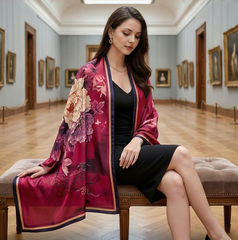 130x130 Seidentuch lila Asian Korean Stil L1