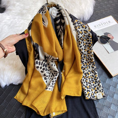 LA FERANI 180x90 Wool Scarf Orange Tiger Foulard Shawl Wrap N126