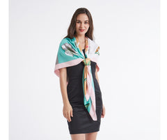 LA FERANI 130x130 Silk Scarf Colourful Art Design Style Stole Foulard Shawl Wrap N157