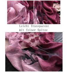 LA FERANI 180x90 Silk Scarf Pink Rose transparent Business Style Stole Foulard Shawl Wrap N165