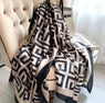 LA FERANI 180x90 Silk Scarf Beige Black Business Stole Shawl Wrap Foulard N195