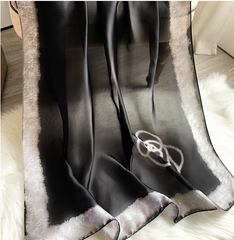 LA FERANI 180x90 Silk Scarf White Business Stole Shawl Wrap Foulard N213