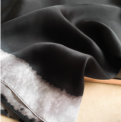 LA FERANI 180x90 Silk Scarf Black Business Stole Shawl Wrap Foulard N213