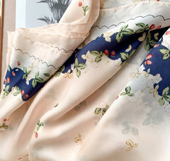 LA FERANI 180x90 Silk Scarf Beige Business Stole Shawl Wrap Foulard N216