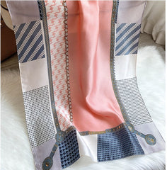 LA FERANI 180x90 Silk Scarf Rose Stole Foulard Shawl Wrap N240