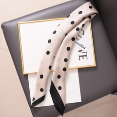 LA FERANI 70x70 Silk Scarf black beige Silk Stole Foulard Shawl Wrap N263