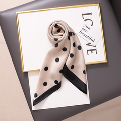 LA FERANI 70x70 Silk Scarf black beige Silk Stole Foulard Shawl Wrap N263