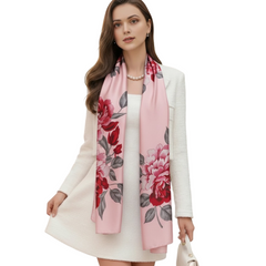 180x90 Seidenschal 180x90 Rosa Rosen N266