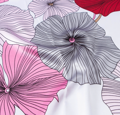 LA FERANI 90x90 Silk Scarf white black flowers Stole Bandana Shawl Foulard N274