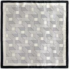 LA FERANI 90x90 Silk Scarf black beige Business Stole Style Foulard Shawl N280