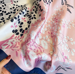 LA FERANI 180x90 Silk Scarf pink blue Style Stole Style Foulard Shawl N283