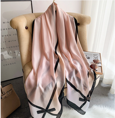 LA FERANI 180x90 Silk Scarf rose black Business Style Silk Stole Foulard N289