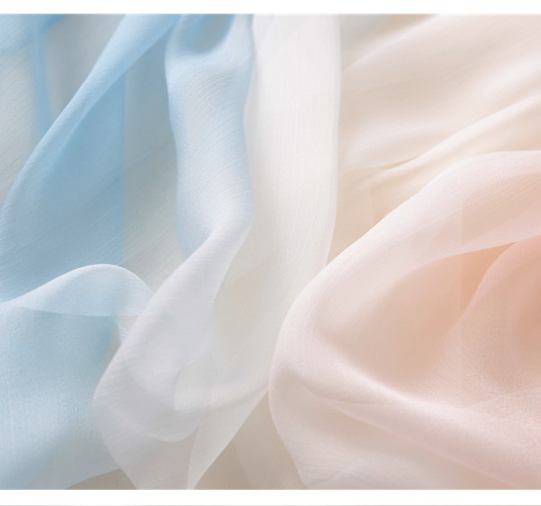 LA FERANI 180x90 Silk Scarf transparent white blue rose Silk Stole Foulard N290