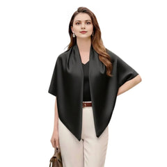 90x90 Seidentuch Uni Farbe Bandana Schwarz Weiß NB
