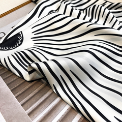 LA FERANI 90x90 Silk Scarf white black white Silk Stole Foulard Shawl
