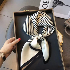 70x70 Silk Scarf Beige Schwarz Business Style Silk Stole Wrap Foulard NN8 202