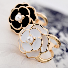 Silk Scarf ring slide holder ring pin Accessory Jewelry black white R3