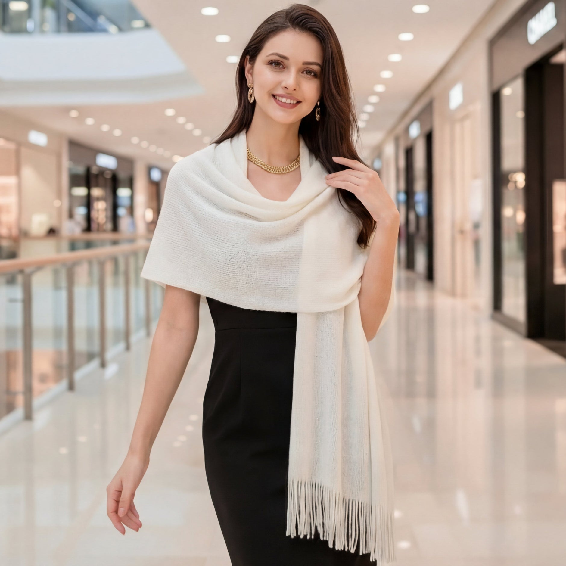 VENICA Scallop embroidery scarf ¥13,200 VENICA Scallop embroidery