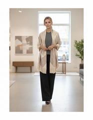 Kaschmirschal 185x65 Damen klassisch Beige Weiss  S25