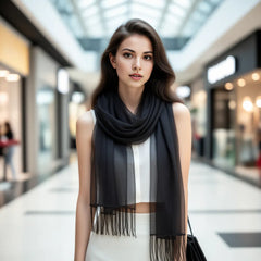 Summer Scarf 100% Cashmere Thin 185x65 Black White Business Style Wool Shawl Wrap Pashmina 11 colours S3