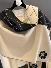 LA FERANI Cashmere Scarf 200x70 Beige Beige  Business Style  Wool Shawl Wrap Pashmina S42
