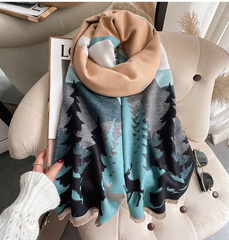 LA FERANI Cashmere Scarf 200x70 Colourful Beige Winter Style  Wool Shawl Wrap Pashmina S45
