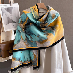 Cashmere Scarf 185x65 flowers Colourful Asian Style Wool Business Style Shawl Wrap Pashmina S68