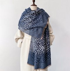 Cashmere Scarf 185x65 Blue White Asian Style Wool Business Style Shawl Wrap Pashmina S70