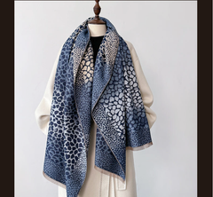 Cashmere Scarf 185x65 Blue White Asian Style Wool Business Style Shawl Wrap Pashmina S70