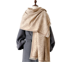Cashmere Scarf 185x65 Beige Style Wool Business Style Shawl Wrap Pashmina S73