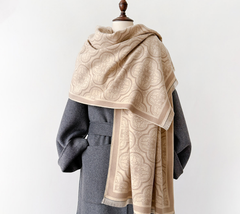 Cashmere Scarf 185x65 Beige Style Wool Business Style Shawl Wrap Pashmina S73