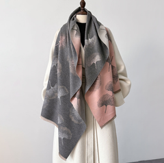 Cashmere Scarf 185x65 Pink Grey Style Wool Business Style Shawl Wrap Pashmina S77