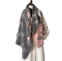 Cashmere Scarf 185x65 Pink Grey Style Wool Business Style Shawl Wrap Pashmina S77