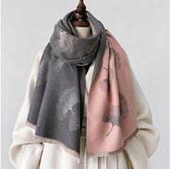 Cashmere Scarf 185x65 Pink Grey Style Wool Business Style Shawl Wrap Pashmina S77