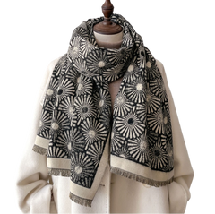 Cashmere Scarf 185x65 black Beige Style Wool Business Style Shawl Wrap Pashmina S80