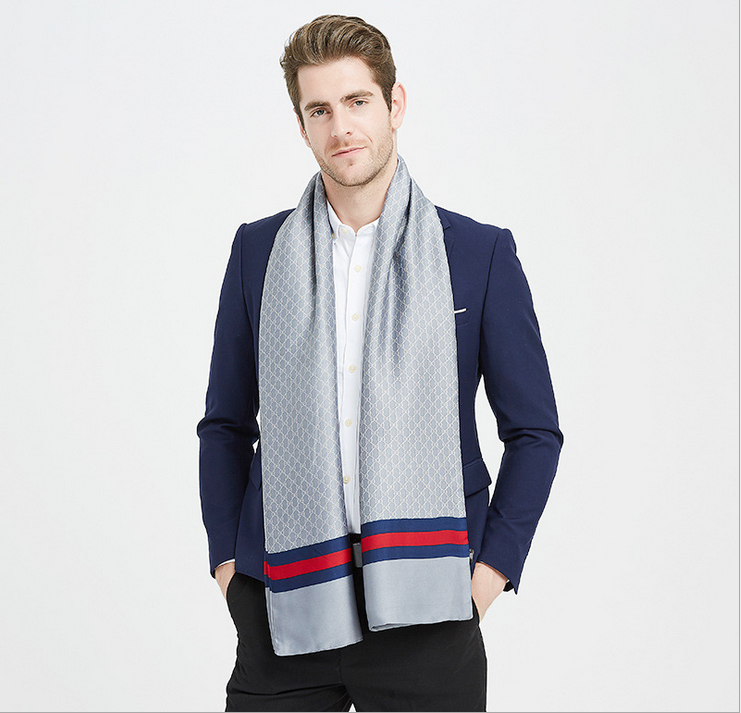 Men Scarf 160x30 dark grey business style ZH2