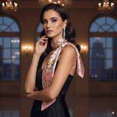 90x90 Seidentuch Rosa weiß klassisch N54