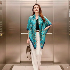 180x90 Van Gogh Rosa Seidenschal  N94