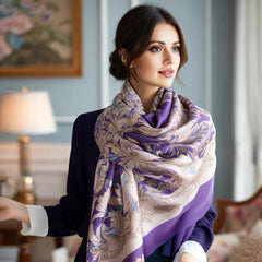 Cashmere Scarf 200x70 Purple Asia Style Wool Stole Shawl Wrap Pashmina M1
