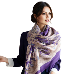 Cashmere Scarf 200x70 Purple Asia Style Wool Stole Shawl Wrap Pashmina M1