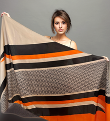 180x90 Silk Scarf Beige Brown Business Stole Shawl Wrap Foulard N229