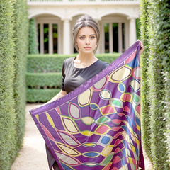 90x90 Silk Scarf purple colourful Classic elegant business Style Silk Stole Foulard N607