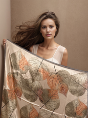 90x90 Silk Scarf Beige Gold Business Stole Neck Wrap Shawl Foulard N59