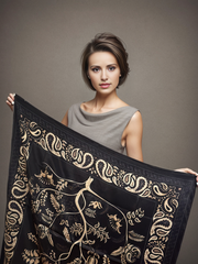 Silk Scarf 90x90 Beige Silk Classic Shawl Wrap Foulard Bandana N9