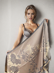 Cashmere Scarf 185x70 Blue Beige Wool Asian Spring Summer Style Shawl Wrap Pashmina S56