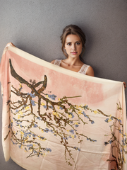 Van Gogh Pink 180x90cm Silk Scarf Stole Wrap Shawl Summer N94