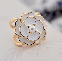 Silk Scarf ring slide holder ring pin Accessory Jewelry black white R3