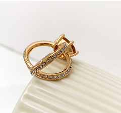Silk Scarf ring Gold slide holder pin Accessory Jewelry Gold Diamant R4