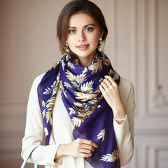180x90 Silk Scarf business Style Purple Stole Shawl Foulard M2