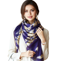 180x90 Silk Scarf business Style Purple Stole Shawl Foulard M2